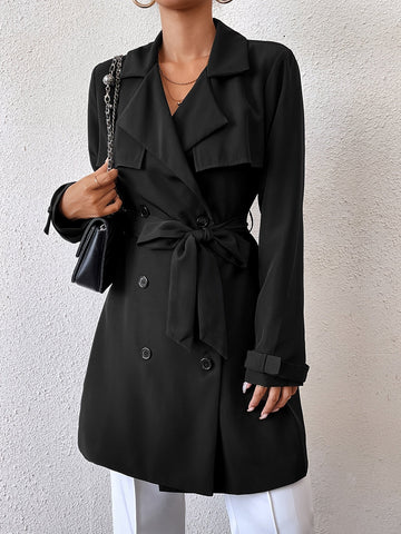 Women's double-breasted trench coat fashion casual windbreaker
