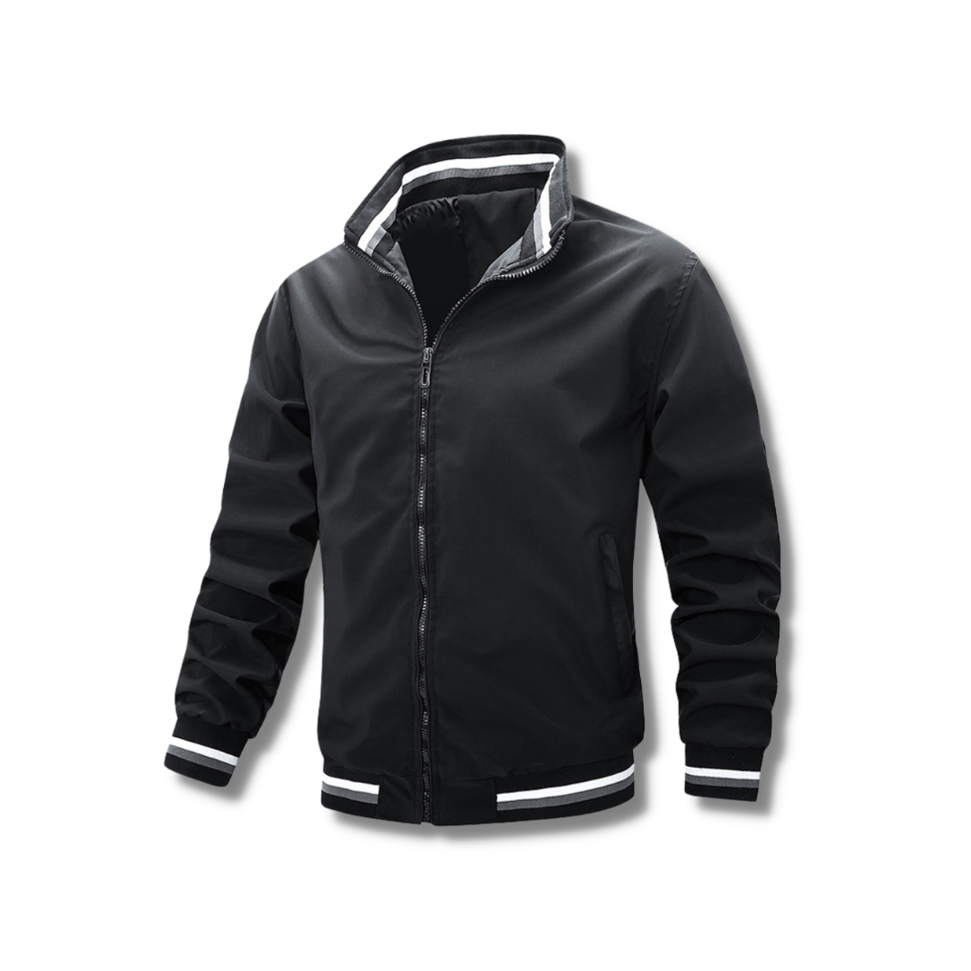 Women's casual zipper bomber jacket with seam pockets